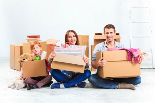 Furniture and household items organised for a quick move