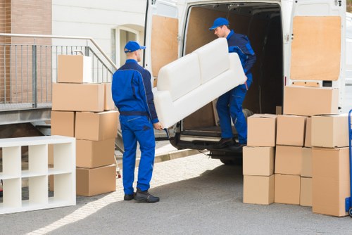 Office relocation service preparing equipment for transport near Tufnell Park
