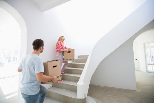 Preparing items for storage with clear labels and packing materials