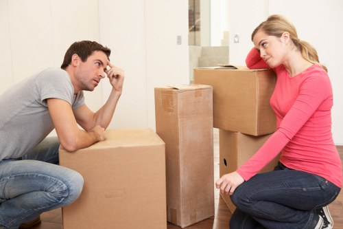 Careful loading of boxes and furniture for a student move